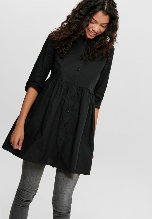 Jacqueline de Yong - Ulle 3/4 shirt dress - black