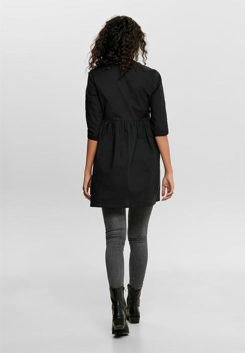 Jacqueline de Yong - Ulle 3/4 shirt dress - black