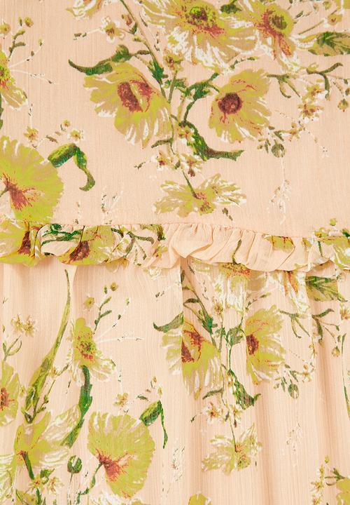 VELVET - Floral midi dress - peach