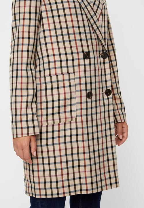 Vero Moda - Maja check blazer - beige & brown 