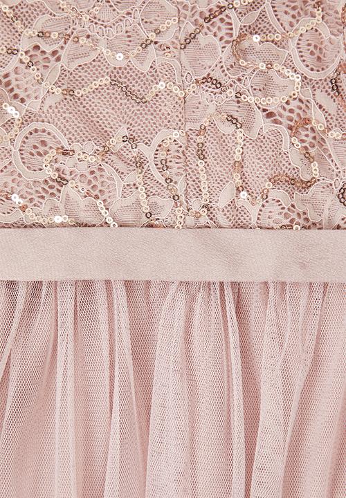 VELVET - Cape sleeve maxi dress - pink / lilac