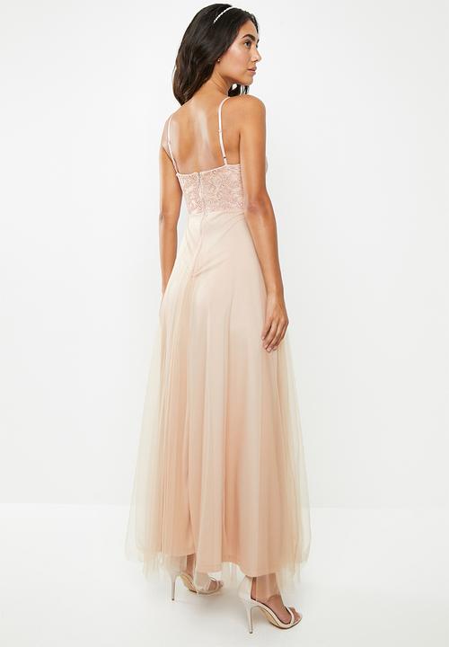 VELVET - Lace cami maxi dress - dusty pink