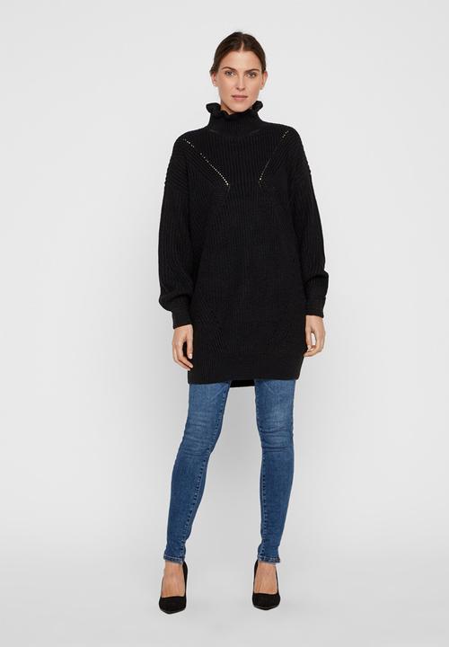 Vero Moda - Glendora siska long sleeve high neck blouse - black