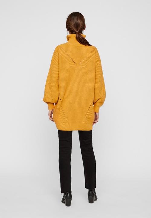 Vero Moda - Glendora siska long sleeve high neck blouse - yellow 