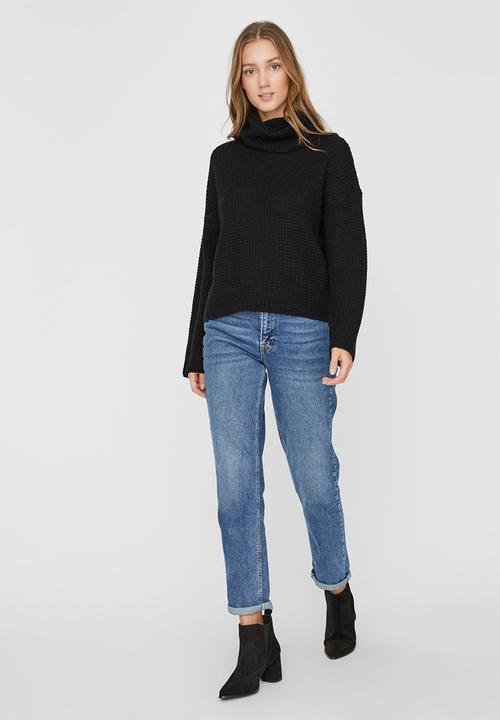 Vero Moda - Leanna rollneck blouse - black