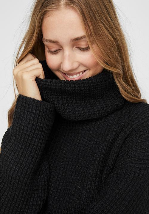 Vero Moda - Leanna rollneck blouse - black
