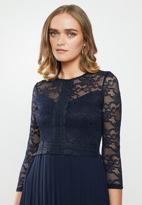 MILLA - Lace pleated dress - navy ink 
