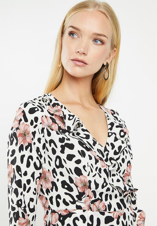 Revenge - Animal print wrap dress - multi 