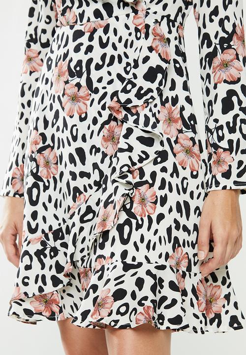Revenge - Animal print wrap dress - multi 