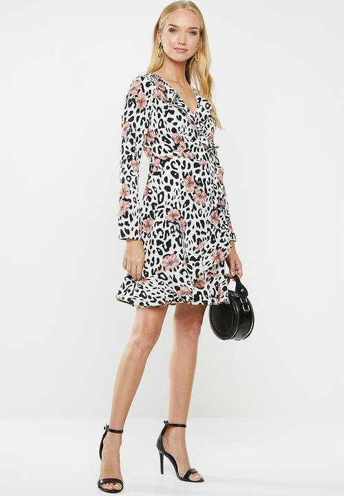 Revenge - Animal print wrap dress - multi 