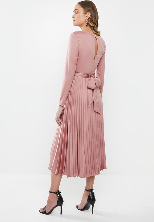 MILLA - Pleated wrap midi dress  - rose pink 
