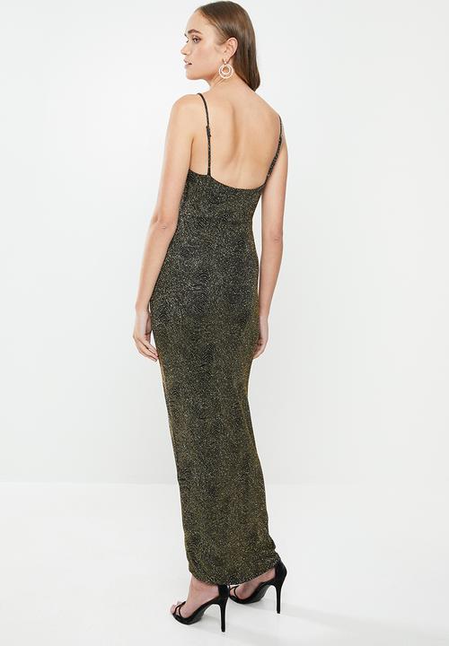 MILLA - Metallic cowl maxi - gold