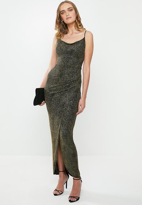 MILLA - Metallic cowl maxi - gold