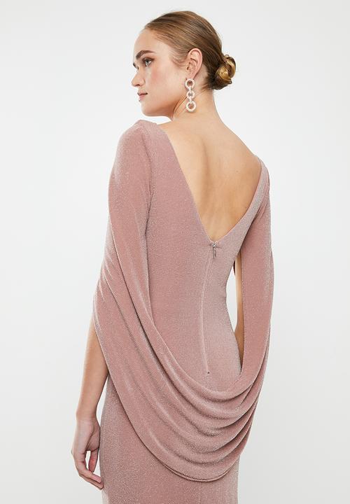 MILLA - Metallic cape dress - pink rose