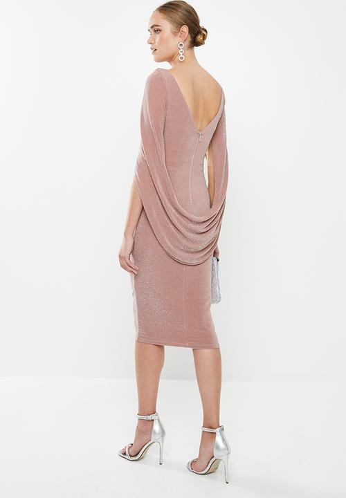 MILLA - Metallic cape dress - pink rose