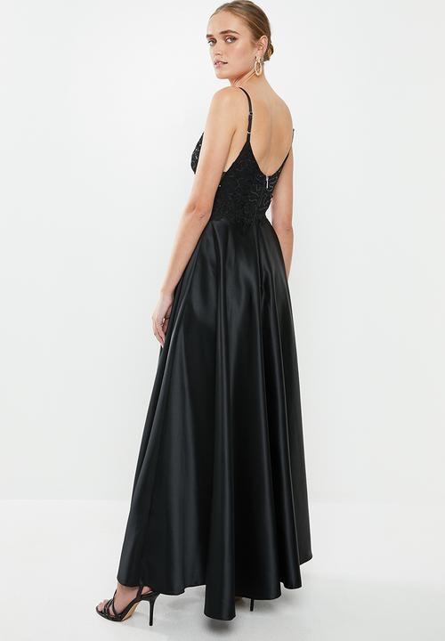 MILLA - Satin maxi dress - black