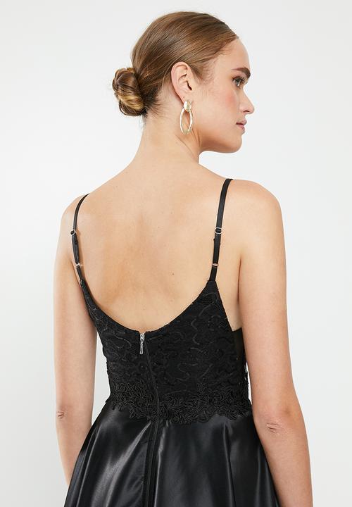 MILLA - Satin maxi dress - black