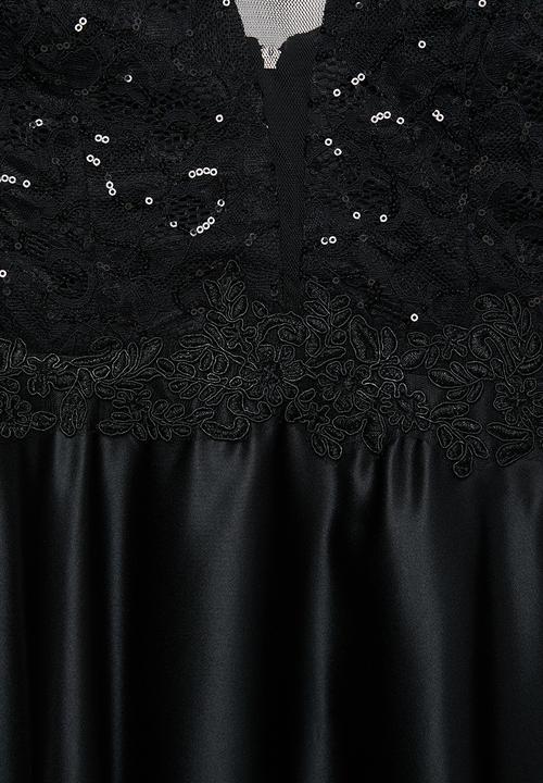 MILLA - Satin maxi dress - black