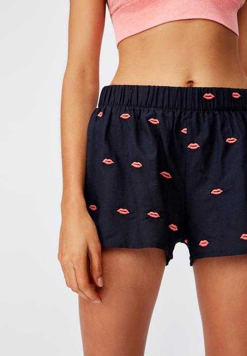 Cotton On - Sleep time boxer short - navy & red 