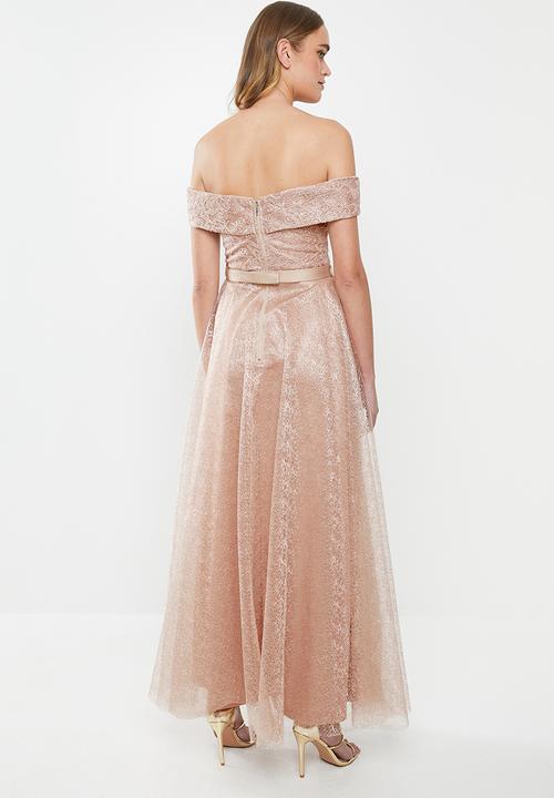 MILLA - Bardot lace maxi - neutral  