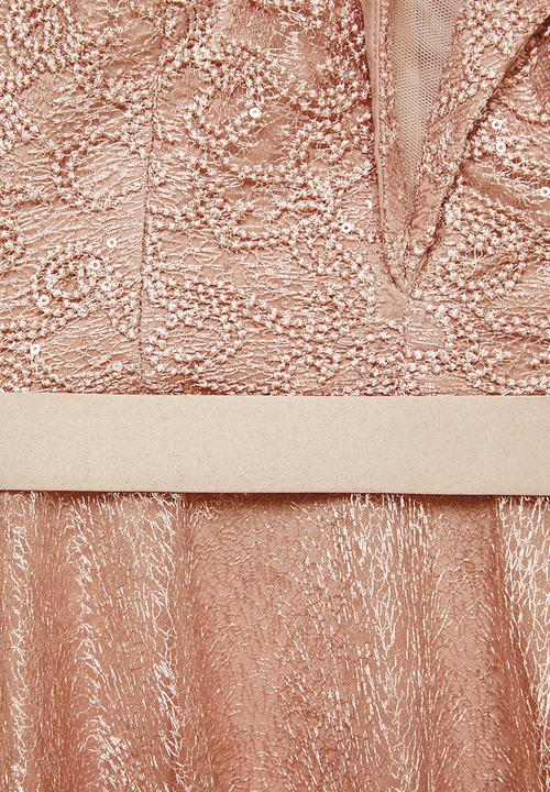 MILLA - Bardot lace maxi - neutral  