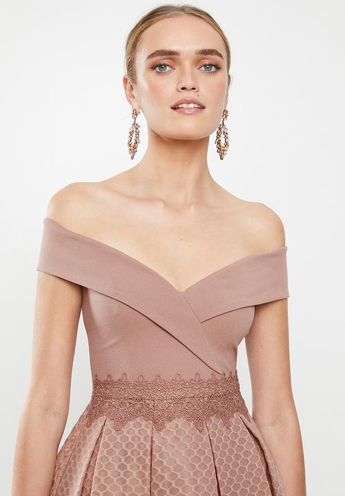 MILLA - Airtech bardot dress - pink rose