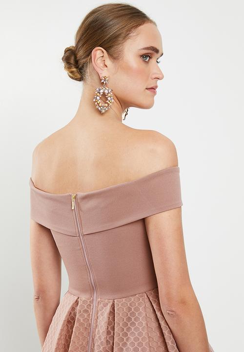 MILLA - Airtech bardot dress - pink rose