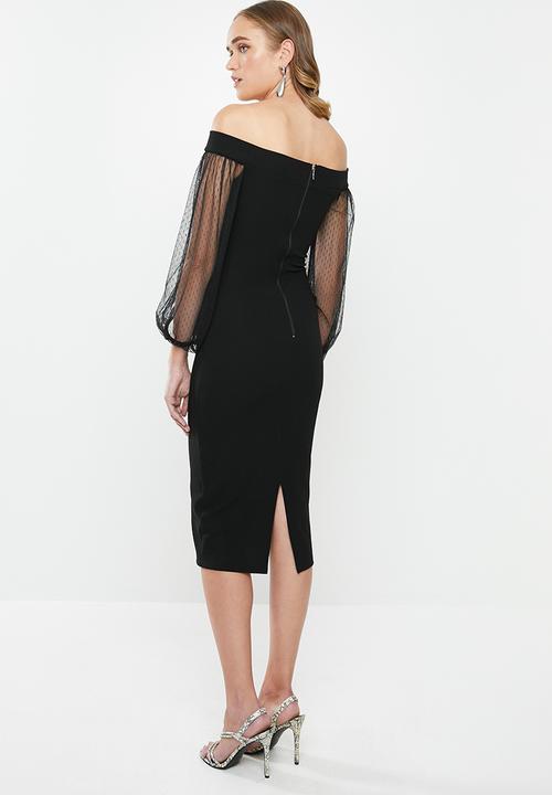 MILLA - Bardot midi dress - black
