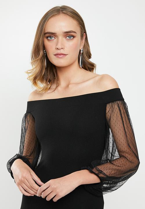 MILLA - Bardot midi dress - black