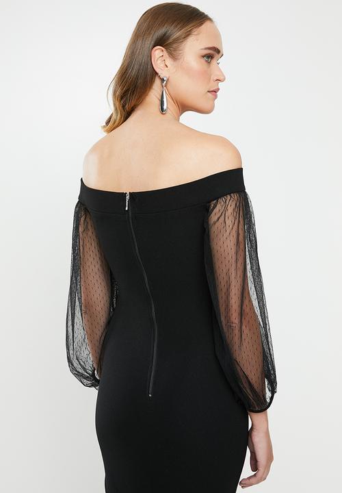 MILLA - Bardot midi dress - black