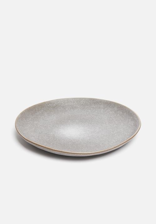 Excellent Houseware - Stoneware plate - dark grey