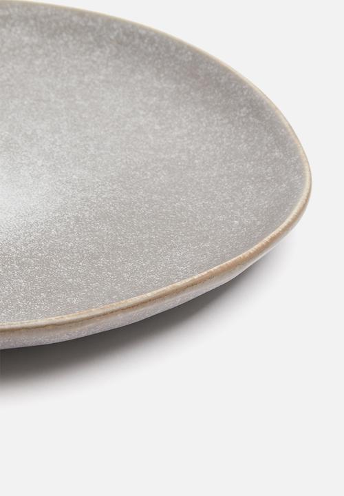 Excellent Houseware - Stoneware plate - dark grey