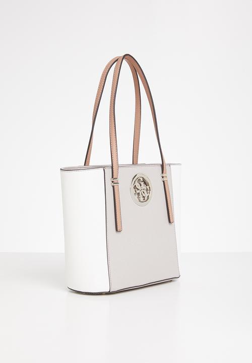 GUESS - Open road small tote - white & natural