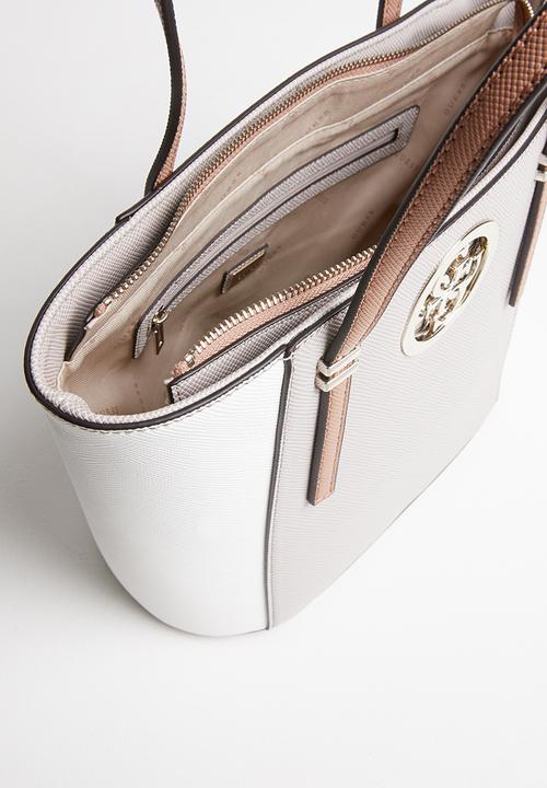 GUESS - Open road small tote - white & natural