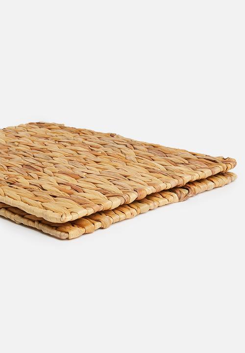 Excellent Houseware - Water hyacinth placemat set of 2 - natural