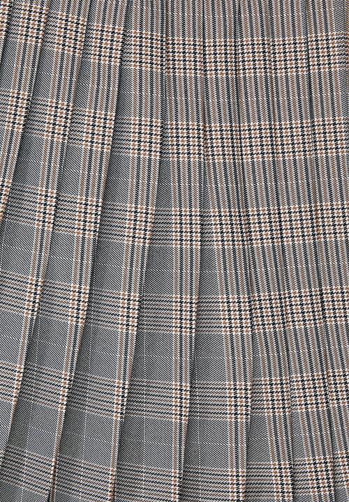 Blake - Pleated check mini skirt - orange & black
