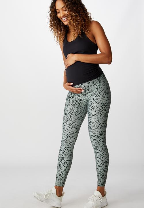 Cotton On - Maternity ultimate studio 7/8 tight speckle spot animal - green