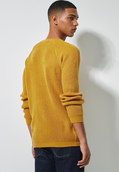 Superbalist - Textured raglan knit - yellow 