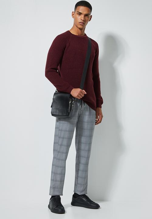 Superbalist - Textured raglan knit - burgundy