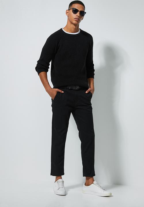 Superbalist - Textured raglan knit - black