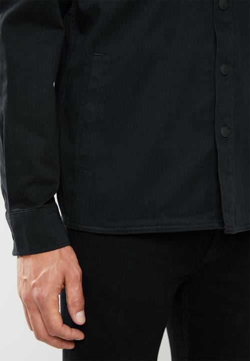 Only & Sons - Gavin long sleeve twill workwear overshirt - black
