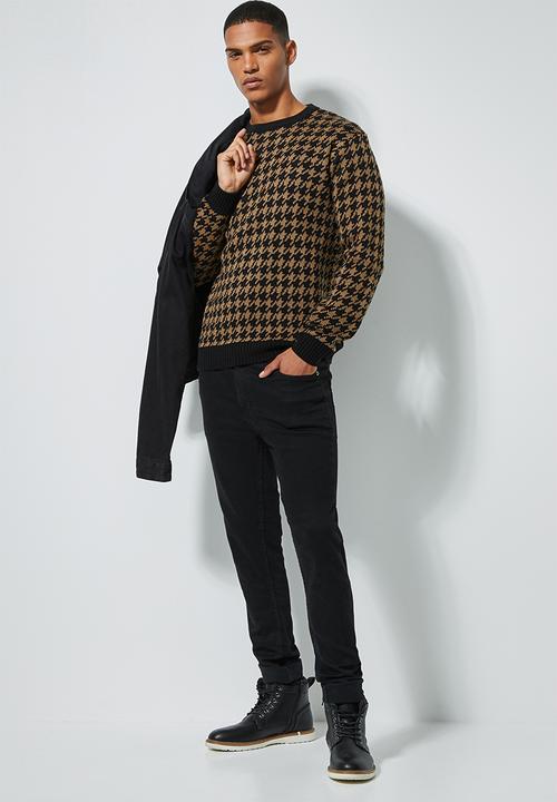 Superbalist - Houndstooth crew neck knit - multi
