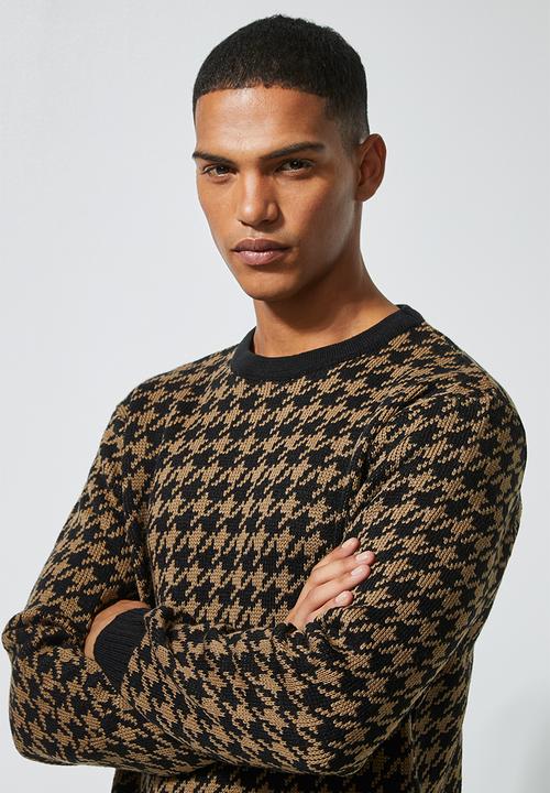 Superbalist - Houndstooth crew neck knit - multi