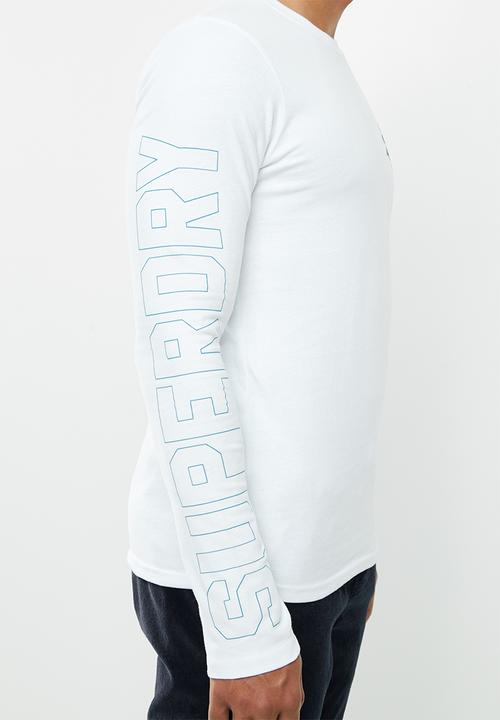 Superdry. - Vintage logo linear tee - white