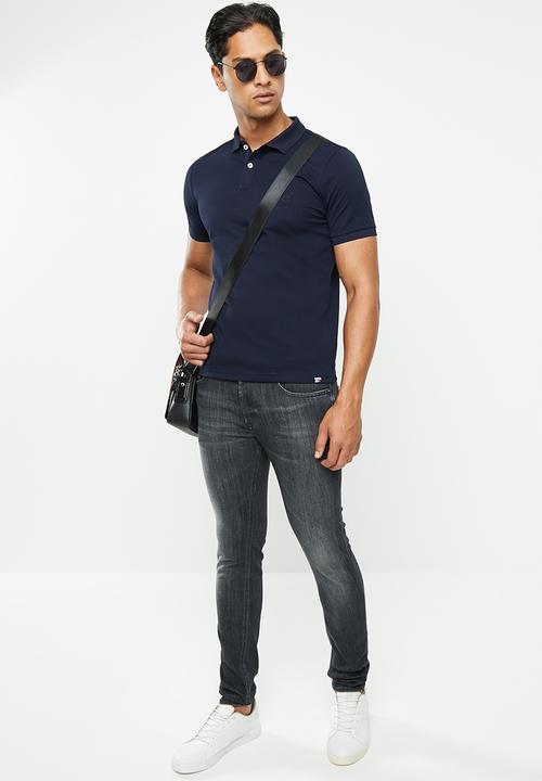 Superdry. - Classic lite micro pique polo - navy