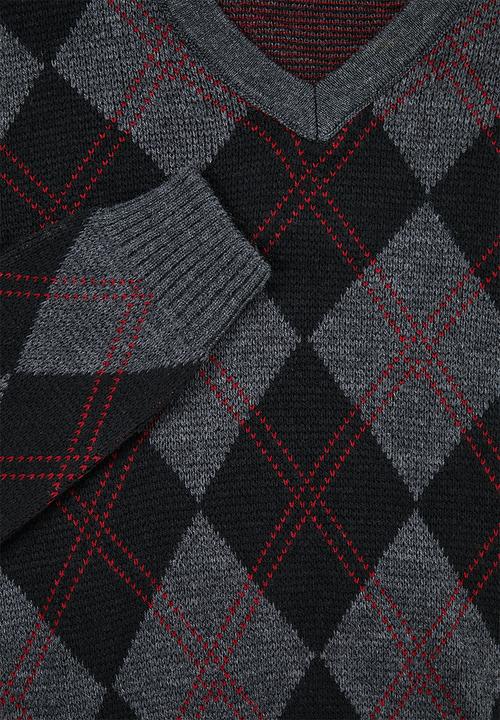 Superbalist - Argyle v-neck knit - multi