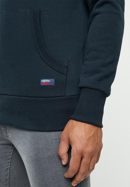 Superdry. - Vintage logo racer hoodie - navy