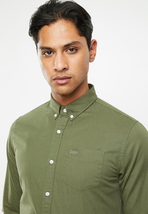 Superdry. - Classic twill long sleeve shirt - green