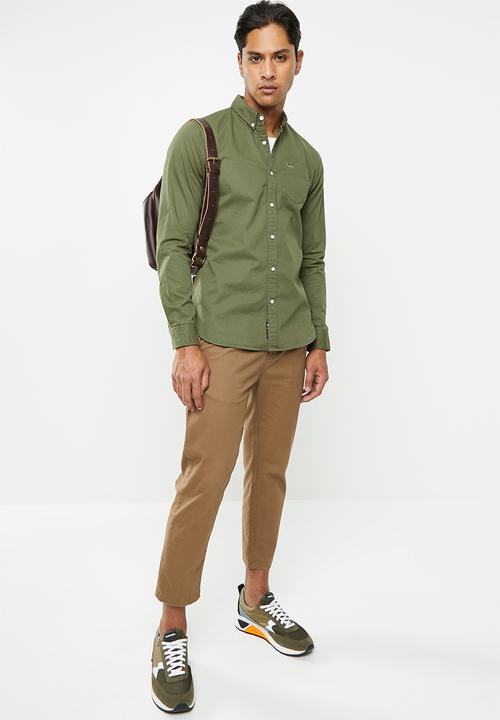 Superdry. - Classic twill long sleeve shirt - green