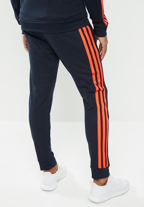 adidas Performance - 3 Stripes regular fit pants - navy & orange